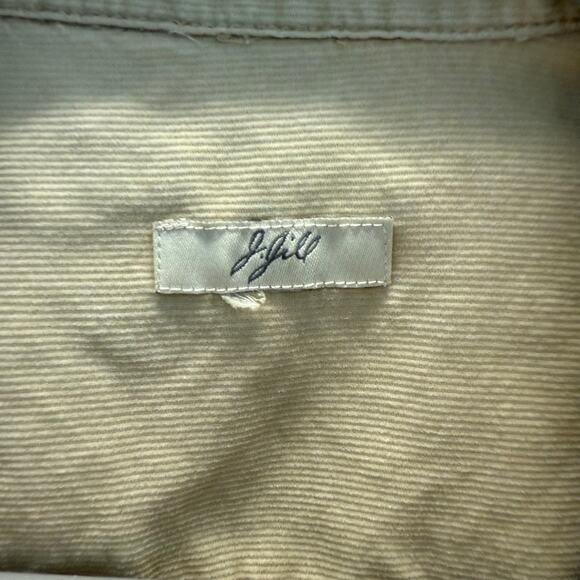 J.Jill Fine-Wale Corduroy Tan Beige Shirt Tuxedo Pleat Detail 100% Cotton Large - Picture 5 of 5